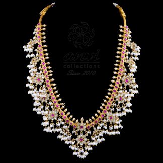 White Guttapusalu Long Necklace