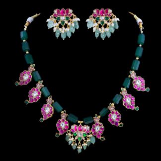 Step Cut Pipe Style Beads Mango Necklace