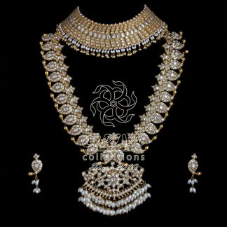White Kundan Mango mala with choker
